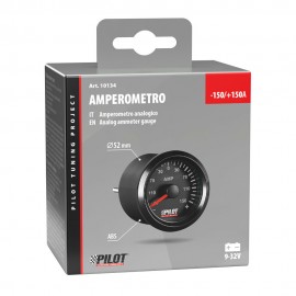 ΑΜΠΕΡΟΜΕΤΡΟ ΑΝΑΛΟΓΙΚΟ ΜΑΥΡΟ ΜΕ ΛΕΥΚΟ ΦΩΣ BLACK ANALOGUE SERIES 9-32V 52mm Αμπερόμετρα americat.gr