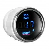 ΟΡΓΑΝΟ ΠΙΕΣΗΣ ΛΑΔΙΟΥ ΨΗΦΙΑΚΟ ΜΑΥΡΟ ΜΕ ΛΕΥΚΟ ΦΩΣ BLACK DIGITAL SERIES 9-32V 52mm Πίεση Λαδιού americat.gr