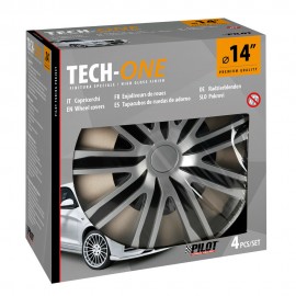 Lampa - Σετ Τάσια Αυτοκινήτου 14’’ Raze Silver/Black από υλικό ABS σε Ασημί με Μαύρο Χρώμα - 4 TEM (L3149.1) ΤΑΣΙΑ 14 ΙΝΤΣΕΣ americat.gr