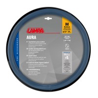 Lampa - Κάλυμμα Τιμονιού AURA (M) 37/39cm Μαύρο ένθετο με γυαλάδα / Μπλέ άοσμο μαλακό Skeentex - 1 τεμ. (L3290.8) Διάμετρος 37-39 cm americat.gr