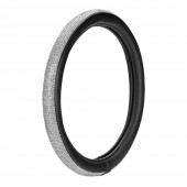 ΚΑΛΥΜΜΑ ΤΙΜΟΝΙΟΥ DIAMONDS SILVER (Μ) 37/39cm ΣΥΝΘΕΤΙΚΟ ΔΕΡΜΑ SKEENTEX ΜΑΥΡΟ/ΑΣΗΜΙ LAMPA - 1 ΤΕΜ. Διάμετρος 37-39 cm americat.gr