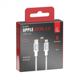 ΚΑΛΩΔΙΟ ΦΟΡΤΙΣΗΣ/ΜΕΤΑΦΟΡΑΣ ΔΕΔΟΜΕΝΩΝ USB TYPE C>APPLE 8 PIN IRON 2.0 3000mA/30W ΑΣΗΜΙ 100cm LAMPA - 1 ΤΕΜ. Καλώδια americat.gr