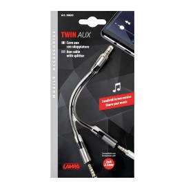 ΚΑΛΩΔΙΟ ΗΧΟΥ JACK 3,5mm 10cm ΑΠΟ ΜΟΝΟ ΑΡΣΕΝΙΚΟ ΣΕ ΔΙΠΛΟ ΘΗΛΥΚΟ AUX SPLITTER SILVER LINE Καλώδια americat.gr