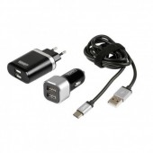 ΚΑΛΩΔΙΟ ΦΟΡΤΙΣΗΣ SILVER LINE USB TYPE C -100 cm (ΔΙΠΛΟΣ ΑΝΤΑΠΤΟΡΑΣ ΑΝΑΠΤΗΡΑ 12/24V ΚΑΙ ΠΡΙΖΑ 220 V)  Φορτιστές 12 και 24V americat.gr