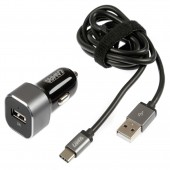 ΦΟΡΤΙΣΤΗΣ ΑΝΑΠΤΗΡΑ 12/24V ΜΕ 1 USB TYPE-C 3000mA ΜΕ ΚΑΛΩΔΙΟ 100cm FAST CHARGER SILVER LINE Φορτιστές 12 και 24V americat.gr