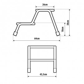 Lampa - Διπλό Σκαλοπάτι Τροχόσπιτου Αντιολισθητικό Ύψους 38 cm με Μέγιστο Βάρος 150 kg - 1 Τεμ. (L4070.7) ΝΕΑ ΠΡΟΪΟΝΤΑ americat.gr