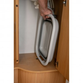 ΛΕΚΑΝΗ ΠΤΥΣΣΟΜΕΝΗ 6,5>24,5cm ΜΕ ΕΝΣΩΜΑΤΩΜΕΝΕΣ ΛΑΒΕΣ ΜΕΤΑΦΟΡΑΣ 8,5LT ΛΕΥΚΟ/ΓΚΡΙ Διάφορα Αξεσουάρ americat.gr