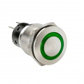 ΔΙΑΚΟΠΤΗΣ ΜΠΟΥΤΟΝ (BUTTON) 12/24V 5Amax 5PIN IP65 ON/OFF ME LED ΠΡΑΣΙΝΟ ΑΝΟΞΕΙΔΩΤΟ ΑΤΣΑΛΙ LAMPA - 1 TEM. Διακόπτες Ρελέ americat.gr