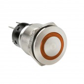 ΔΙΑΚΟΠΤΗΣ ΜΠΟΥΤΟΝ (BUTTON) 12/24V 5Amax 5PIN IP65 ON/OFF ME LED ΠΟΡΤΟΚΑΛΙ ΑΝΟΞΕΙΔΩΤΟ ΑΤΣΑΛΙ LAMPA - 1 TEM. Διακόπτες Ρελέ americat.gr