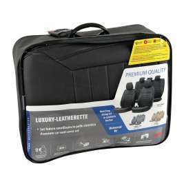 ΚΑΛΥΜΜΑΤΑ ΚΑΘΙΣΜΑΤΩΝ LUXURY LEATHERETTE ΔΕΡΜΑΤΙΝΗ ΑΦΡΩΔΕΣ ΜΑΥΡΟ -4 ΤΕΜ Ολοκληρωμένα σετ Καλυμμάτων americat.gr
