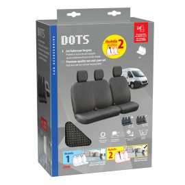 ΚΑΛΥΜΜΑΤΑ ΚΑΘΙΣΜΑΤΩΝ ΦΟΡΤΗΓΟΥ DOTS-2 SET ΜΑΥΡΟ-ΓΚΡΙ Καλύμματα Καθισμάτων για Van americat.gr