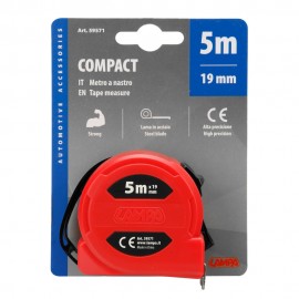 ΜΕΤΡΟΤΑΙΝΙΑ ΑΥΤΟΜΑΤΗ COMPACT 5m x16mm ΚΟΚΚΙΝΗ ΜΕ ΚΛΙΠ ΖΩΝΗΣ LAMPA - 1 ΤΕΜ. Ειδη Συνεργείου americat.gr