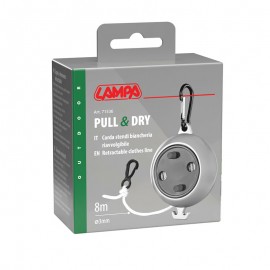 Lampa - Σχοινί Απλώματος Ρούχων Πτυσσόμενο Pull & Dry Πάχους 3 mm και Μήκους 8 m με Γάντζο και Καραμπίνερ - 1 Τεμ. (L7153.6) ΝΕΑ ΠΡΟΪΟΝΤΑ americat.gr