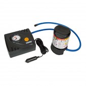 Κομπρεσέρ Ελαστικών 12V 450ml με υγρό επισκευής 450ml Μανόμετρο ΚΑΙ Μετρητή Πίεσης Εργαλεία Αλλαγής-Επισκευής Τροχών και Κομπρεσέρ Αέρα americat.gr