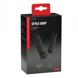 ΧΕΡΟΥΛΙΑ MOTO STYLE GRIP ΜΑΥΡΟ ΧΡΩΜΑ 22mm+25mm 12cm LAMPA - 2 τεμ. Χερούλια americat.gr