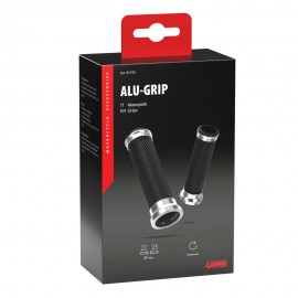 ΧΕΡΟΥΛΙΑ MOTO ALU GRIP ΜΑΥΡΟ/ΑΣΗΜΙ ΧΡΩΜΑ 22mm+25mm 12cm LAMPA - 2 τεμ. Χερούλια americat.gr