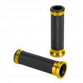 ΧΕΡΟΥΛΙΑ MOTO ALU GRIP ΜΑΥΡΟ/ΧΡΥΣΟ ΧΡΩΜΑ 22mm+25mm 12cm LAMPA - 2 τεμ. Χερούλια americat.gr