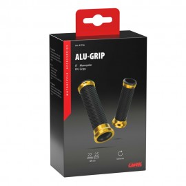 ΧΕΡΟΥΛΙΑ MOTO ALU GRIP ΜΑΥΡΟ/ΧΡΥΣΟ ΧΡΩΜΑ 22mm+25mm 12cm LAMPA - 2 τεμ. Χερούλια americat.gr