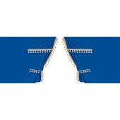 ΚΟΥΡΤΙΝΕΣ ΝΤΑΛΙΚΑΣ LUXURY SMART ΜΠΛΕ/ΧΡΥΣΟ ΣΕΤ LAMPA - 5 ΤΕΜ. Κουρτίνες americat.gr