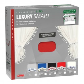 ΚΟΥΡΤΙΝΕΣ ΝΤΑΛΙΚΑΣ LUXURY SMART ΚΟΚΚΙΝΟ/ΜΑΥΡΟ ΣΕΤ LAMPA - 5 ΤΕΜ. Κουρτίνες americat.gr
