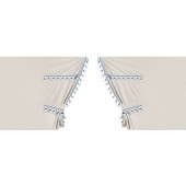 ΚΟΥΡΤΙΝΕΣ ΝΤΑΛΙΚΑΣ LUXURY SMART ΚΡΕΜ/ΜΠΛΕ ΣΕΤ LAMPA - 5 ΤΕΜ. Κουρτίνες americat.gr