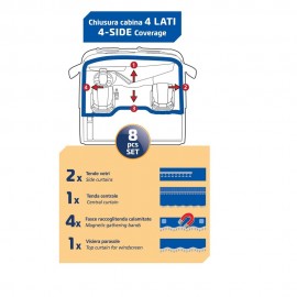 ΚΟΥΡΤΙΝΕΣ ΝΤΑΛΙΚΑΣ LUXURY PRO CABIN ΚΟΚΚΙΝΟ / ΜΑΥΡΟ ΣΕΤ LAMPA - 8 ΤΕΜ. Κουρτίνες americat.gr