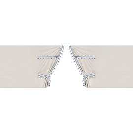 ΚΟΥΡΤΙΝΕΣ ΝΤΑΛΙΚΑΣ LUXURY PRO CABIN ΚΡΕΜ / ΜΠΛΕ ΣΕΤ LAMPA - 8 ΤΕΜ. Κουρτίνες americat.gr