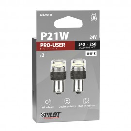 P21W 24V BA15s 540/260lm 6.500K ΔΙΠΛΗΣ ΠΟΛΙΚΟΤΗΤΑΣ LED CAN-BUS PRO-USER SERIES 24V 2ΤΕΜ. Με Κάλυκα americat.gr