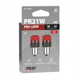 PR21W 24V BAW15s 80/40lm ΜΕ ΚΟΚΚΙΝΟ ΦΩΣ ΔΙΠΛΗΣ ΠΟΛΙΚΟΤΗΤΑΣ LED CAN-BUS PRO-USER SERIES 24V 2ΤΕΜ. Με Κάλυκα americat.gr