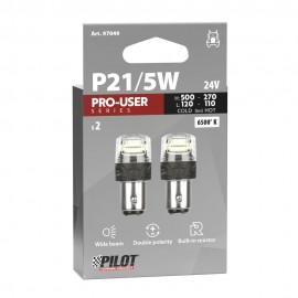 P21/5W 24V BAY15d 500/120+270/110lm 6.500K ΔΙΠΛΗΣ ΠΟΛΙΚΟΤΗΤΑΣ LED CAN-BUS PRO-USER SERIES 24V 2ΤΕΜ. Με Κάλυκα americat.gr