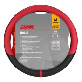 Lampa - Κάλυμμα Τιμονιού Φορτηγού NOBLE από Skeentex M 44-46εκ. Άοσμο Μαλακό αντιολισθητικό εύκολη τοποθέτηση φαρδιά λαβή 10εκ. Μαύρο / Κόκκινο - 1 τεμ. (L9708.7) Διάμετρος 44-46 cm americat.gr