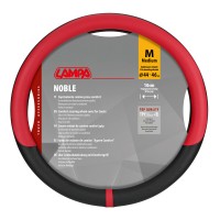 Lampa - Κάλυμμα Τιμονιού Φορτηγού NOBLE από Skeentex M 44-46εκ. Άοσμο Μαλακό αντιολισθητικό εύκολη τοποθέτηση φαρδιά λαβή 10εκ. Μαύρο / Κόκκινο - 1 τεμ. (L9708.7) Διάμετρος 44-46 cm americat.gr