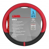 Lampa - Κάλυμμα Τιμονιού Φορτηγού NOBLE από Skeentex L 46-48εκ. Άοσμο Μαλακό αντιολισθητικό εύκολη τοποθέτηση φαρδιά λαβή 10εκ. Μαύρο / Κόκκινο - 1 τεμ. (L9708.8) Διάμετρος 46-48 cm americat.gr