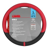 Lampa - Κάλυμμα Τιμονιού Φορτηγού NOBLE από Skeentex L 46-48εκ. Άοσμο Μαλακό αντιολισθητικό εύκολη τοποθέτηση φαρδιά λαβή 10εκ. Μαύρο / Κόκκινο - 1 τεμ. (L9708.8) Διάμετρος 46-48 cm americat.gr