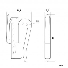 Lampa - Γαντζάκια Κουρτίνας Φορτηγού G-10 Ρυθμιζόμενα 9-28 mm από Πλαστικό σε Λευκό Ημιδιάφανο Χρώμα με Διαστάσεις 3.6x16.3x30 mm - 500 τεμ. (L9710.8) Κουρτίνες americat.gr