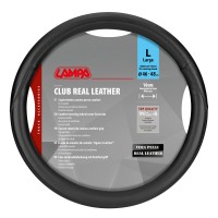 Lampa - Κάλυμμα Τιμονιού Φορτηγού Club γνήσιο δέρμα L 46-48εκ. Άοσμο Μαλακό εύκολη τοποθέτηση φαρδιά λαβή 10εκ. Μαύρο - 1 τεμ. (L9716.5) Διάμετρος 46-48 cm americat.gr