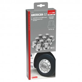 ΚΑΠΑΚΙΑ ΠΑΞΙΜΑΔΙΩΝ/ΜΠΟΥΛΟΝΙΩΝ ΦΟΡΤΗΓΟΥ AMERICAN STAINLESS STEEL 32mm ΧΡΩΜΙΟ LAMPA - 10 ΤΕΜ. Διακόσμηση Τροχών americat.gr