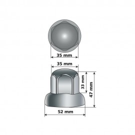 ΚΑΠΑΚΙΑ ΠΑΞΙΜΑΔΙΩΝ/ΜΠΟΥΛΟΝΙΩΝ ΦΟΡΤΗΓΟΥ INOX (STAINLESS STEEL) 32mm LAMPA - 500 ΤΕΜ. Διακόσμηση Τροχών americat.gr