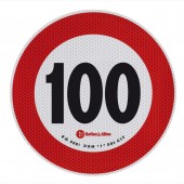 ΣΗΜΑ ΤΑΧΥΤΗΤΑΣ ΧΙΛΙΟΜΕΤΡΩΝ 100km/h ΑΥΤΟΚΟΛΛΗΤΟ 20CM ΔΙΑΜΕΤΡΟΣ Πινακίδες και Σήμανση americat.gr