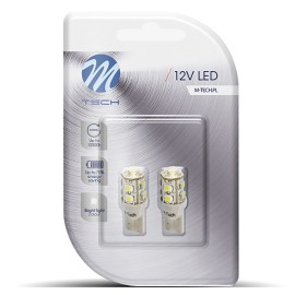 T10 W5W 12V W2,1x9,5d LED 9xSMD3528 ΚΙΤΡΙΝΟ (ΚΑΡΦΩΤΟ ΑΚΑΛΥΚΟ) BLISTER M-TECH - 2ΤΕΜ. Χωρίς Κάλυκα americat.gr