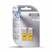 T10 W5W 12V W2,1x9,5d LED 9xSMD2835 ΚΙΤΡΙΝΟ ΚΑΡΦΩΤΟ ΑΚΑΛΥΚΟ BLISTER M-TECH - 2 τεμ. Χωρίς Κάλυκα americat.gr