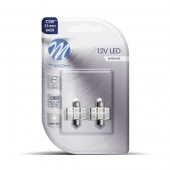 ΛΑΜΠΑΚΙΑ ΠΛΑΦΟΝΙΕΡΑΣ C5W/C10W 12V 1,44W SV8,5 31mm LED 6xSMD5050 ΜΠΛΕ BLISTER M-TECH - 2 τεμ. Πλαφονιέρας americat.gr