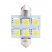 ΛΑΜΠΑΚΙΑ ΠΛΑΦΟΝΙΕΡΑΣ C5W/C10W 12V 1,44W SV8,5 36mm PREMIUM LED 6xSMD5050 ΛΕΥΚΟ BLISTER 2ΤΕΜ. M-TECH Πλαφονιέρας americat.gr