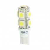 T10 W5W 12V W2,1x9,5d LED 9xSMD5050 ΛΕΥΚΟ (ΚΑΡΦΩΤΟ ΑΚΑΛΥΚΟ) BLISTER 2ΤΕΜ. M-TECH Χωρίς Κάλυκα americat.gr