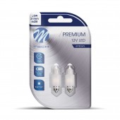 ΛΑΜΠΑΚΙΑ ΠΛΑΦΟΝΙΕΡΑΣ C5W/C10W 31mm SV8.5 12V 135lm 2x2835SMD LED DIODA PREMIUM CAN-BUS ΛΕΥΚΟ M-TECH - 2 ΤΕΜ. Πλαφονιέρας americat.gr