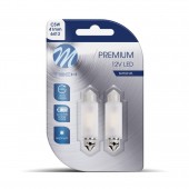 ΛΑΜΠΑΚΙΑ ΠΛΑΦΟΝΙΕΡΑΣ C5W/C10W 41mm SV8.5 12V 170lm 2x2835SMD LED DIODA PREMIUM CAN-BUS ΛΕΥΚΟ - 2 ΤΕΜ. Πλαφονιέρες americat.gr