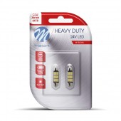 ΛΑΜΠΑΚΙΑ ΠΛΑΦΟΝΙΕΡΑΣ C5W 24V SV8,5 36mm 9xSMD5630 LED ΛΕΥΚΟ HEAVY DUTY BLISTER M-TECH - 2 Τεμ. Πλαφονιέρας americat.gr