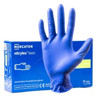 Amio - ΓΑΝΤΙΑ ΝΙΤΡΙΛΙΟΥ MERCATOR NITRYLEX BASIC ΣΕ ΜΠΛΕ ΧΡΩΜΑ SMALL (S) - 100 ΤΕΜ. (MER02956/AM) ΥΓΕΙΑ americat.gr