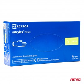 Amio - ΓΑΝΤΙΑ ΝΙΤΡΙΛΙΟΥ MERCATOR NITRYLEX BASIC ΣΕ ΜΠΛΕ ΧΡΩΜΑ SMALL (S) - 100 ΤΕΜ. (MER02956/AM) ΥΓΕΙΑ americat.gr