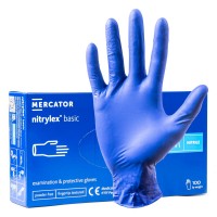 Amio - ΓΑΝΤΙΑ ΝΙΤΡΙΛΙΟΥ MERCATOR NITRYLEX BASIC ΣΕ ΜΠΛΕ ΧΡΩΜΑ MEDIUM (M) - 100 ΤΕΜ. (MER02957/AM) ΥΓΕΙΑ americat.gr